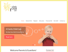 Tablet Screenshot of afamilychildcare.com